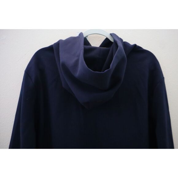 Polo Ralph Lauren Men's Sz L Navy Blue Logo Double Knit Pullover Hoodie - Picture 7 of 13